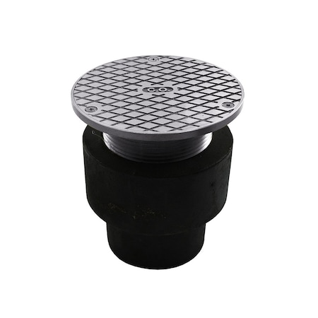 Jones Stephens 4in. No Hub Adjustable Cleanout with 5in. Polished Brass Cover - 4-7/8in. - 6in. Height D63434